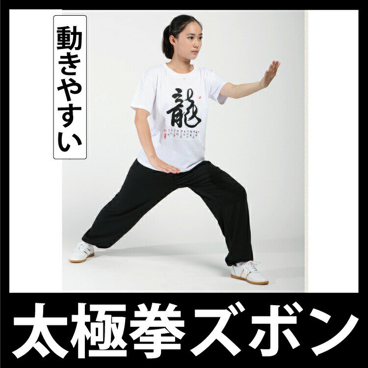 太極拳パンツ カンフーパンツ 武術 気功 武術太極拳 形意拳 八卦掌 内家拳 ブラッ...