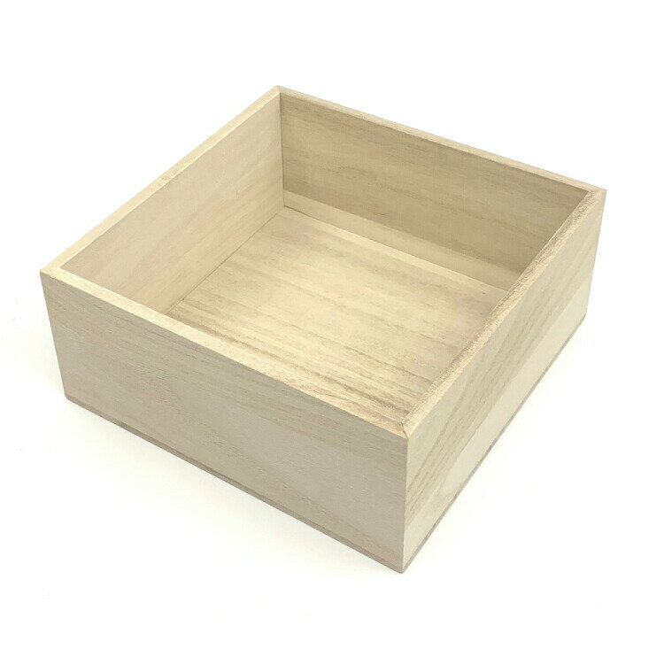 贈答品用総桐箱 木箱 フタ無し 桐製 外寸約17.2cm×17.2cm×7.5cm DIY/小物入れ/おもちゃ箱