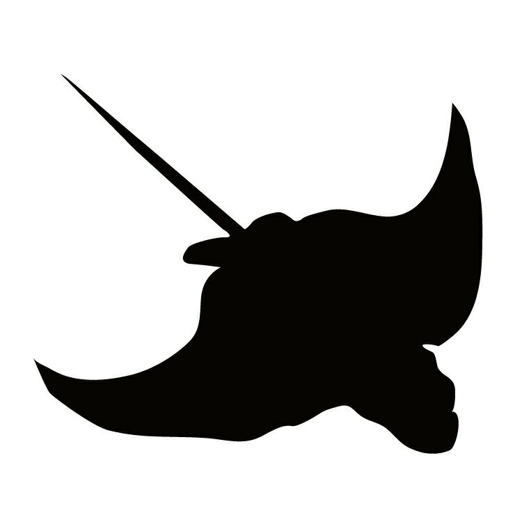 ステッカー アカエイ スティングレイ かっこいい クール/おしゃれステッカー/アクリルプレート/パーテーション/車/ガラス/窓/装飾/デコ/【メール便送料無料】