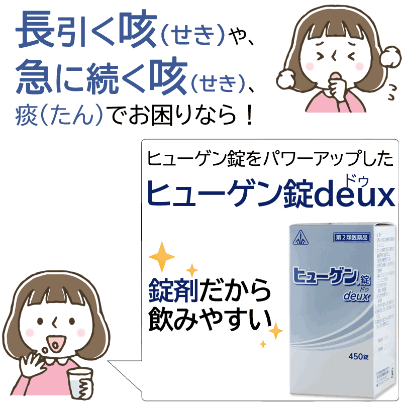 【第2類医薬品】〔ホノミ〕ヒューゲン錠deux 450錠【あす楽】【楽天ポイント5倍】 ひゅーげん じょう どぅー 鎮咳 去痰 鎮咳去痰薬 花粉症 アレルギー の 咳 せき 痰 たん に 子供 漢方 ヒューゲン ドゥー ホノミ漢方 咳止め 痰切り 去たん（控） 2