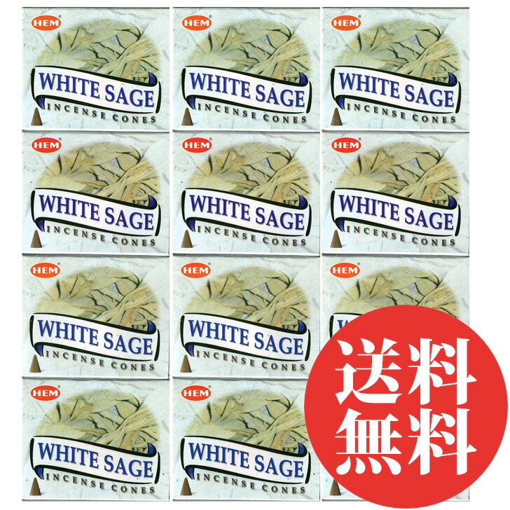 お香 ホワイトセージ コーン HEM 12箱セット! 浄化 コーン型 送料無料 お香セット おしゃれ リラックス ギフト インド香 hem 三角 三角香 ヘム ...