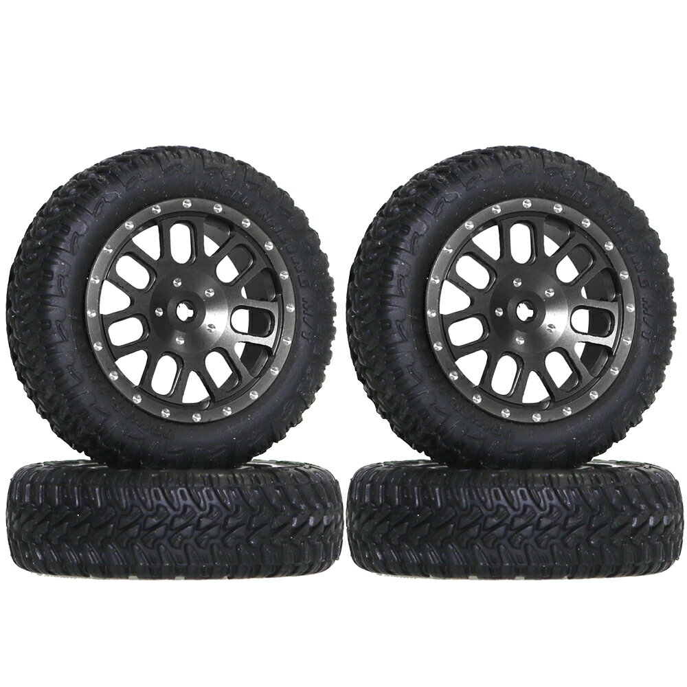 ▲ミニツMINI-Z 4X4ジムニー用デュアルスポークアルミホイール【ブラック】MINI-Z4X4-D7-BK（ゆうパケッ..