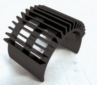 Rakuten - ▲540モーター用ラウンドアルミモーターラジエター【ブラック】2000U-BK（ゆうパケット）