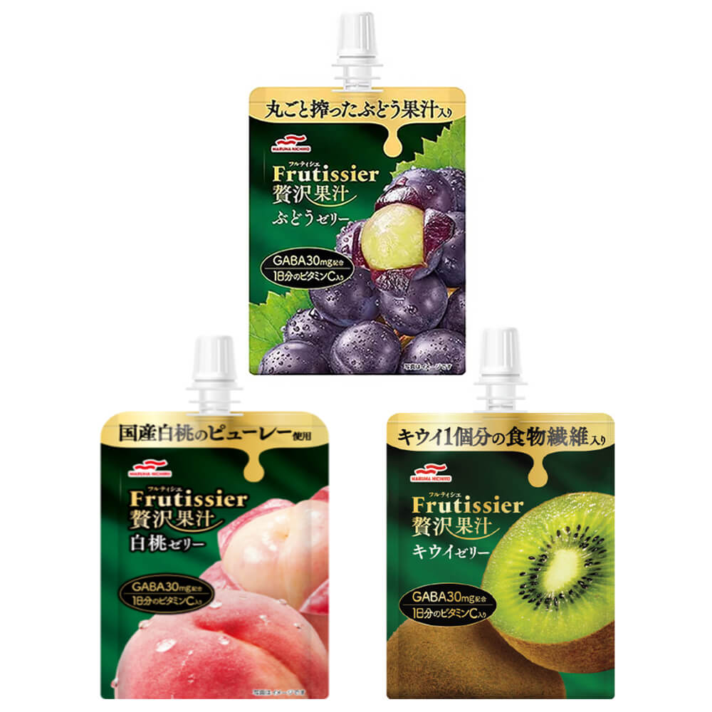 [計18個]マルハニチロ フルティシエ 贅沢果汁 ぶどう・白桃・キウイ 150g×各6個 送料無料(沖縄・離島を除く) ゼリー