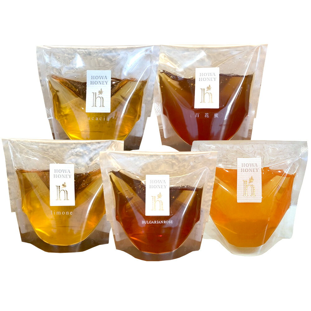 蜂和産業 世界のハチミツ5種 食べ比べセット 120g×5袋 パウチ入り 送料無料 はちみつ 蜂蜜