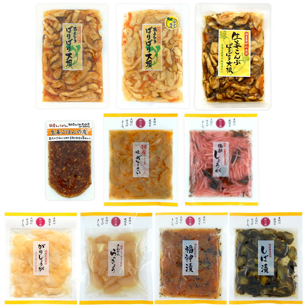 国産野菜＆無添加 マルアイ食品 バラエティ漬物10種セット 送料無料