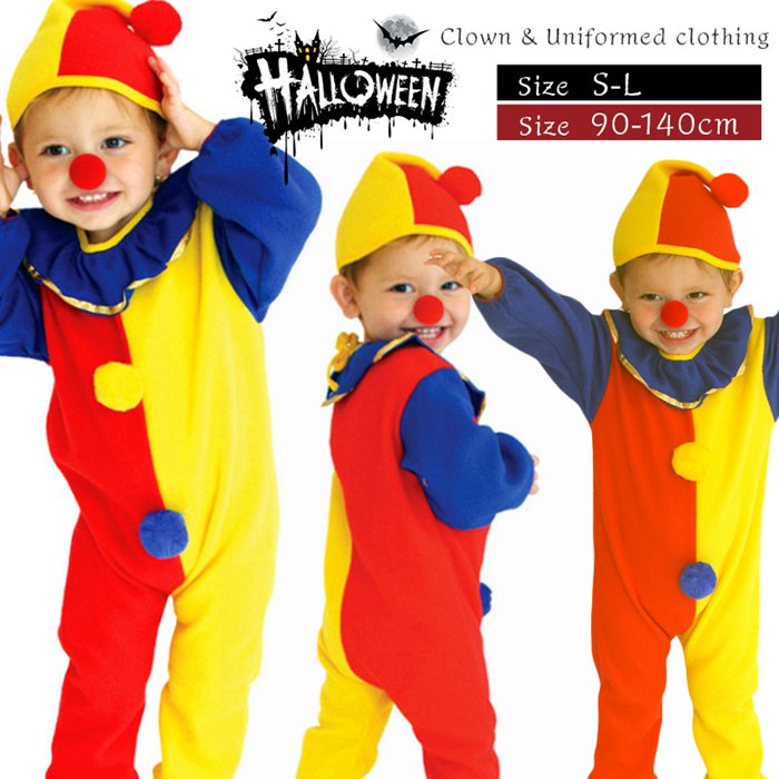 子供用 ピエロ ダンス衣装 コスプレ コスチューム 衣装 ストレッチ ピエロ毛糸 ピエロニット ピエロレディース 最強配達 ハロウィンコスプレ 子供 男の子 女...