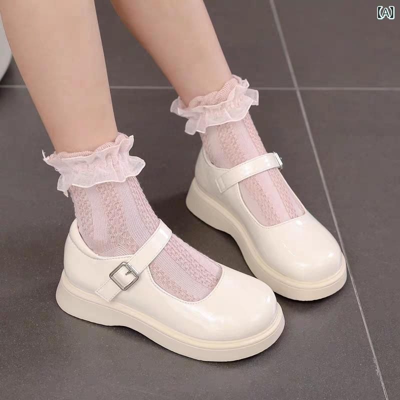 Rakuten - かわいい プリンセスシューズ 女の子 学校靴 合成革 ゴム底 ソフトソール 面ファスナー 黒 アイボリー 切り替え 学院風 通学 発表会