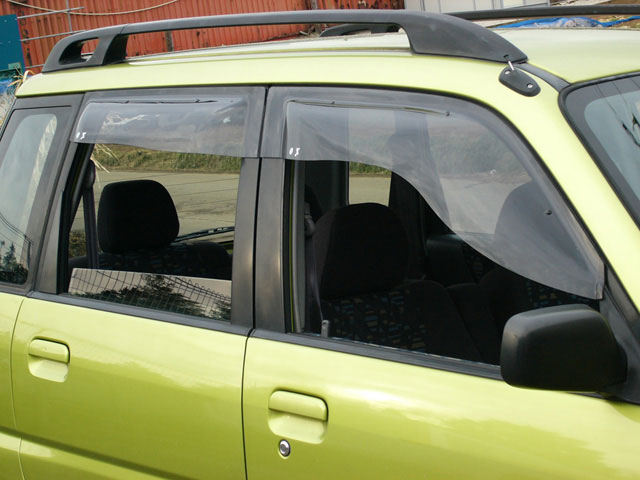 オックスバイザー（OXバイザー） サイドバイザー （ドアバイザー） スポーティーカット プレオ RA1・RA2・RV1・RV2 フロント用 SP-81【受注生産品約2週間】