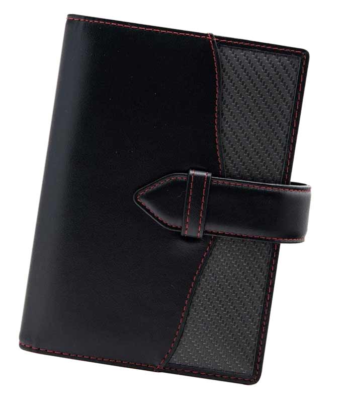 CARBON-izm (カーボンイズム) Arch CBL システム手帳 レッド CB100-002カーボン ブラック プチプレゼント プチギフト 就職祝い 入...