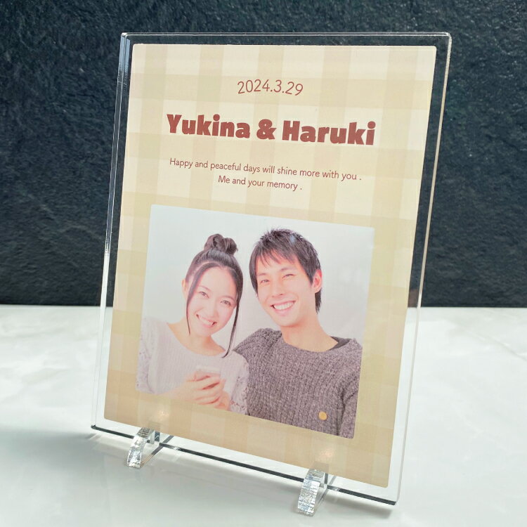 プリクラ風フォトフレーム【 C.ブラウン 】カップル 記念日 プレゼント 贈り物 ギフト 彼氏 彼女 おし..