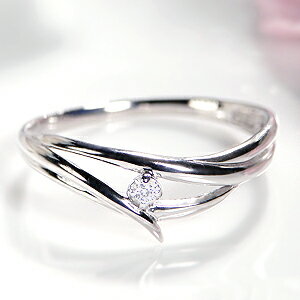 アトリエ SAWA 指輪 K18WG ダイヤモンド ウェーブ リング/指輪 リング ゴールド ホワイトゴールド ダイヤモンド リング ダイヤ 一粒 K18 ウエーブ 送料無料 刻印無料 品質保証書 プレゼント 4月 誕生石 代引手数料無料 ギフト Ring
