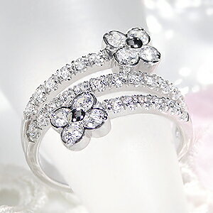 アトリエ SAWA 指輪 pt900【1.0ct】フラワー ダイヤモンド リングファッション ジュエリー アクセサリー レディース 指輪 プラチナ ダイヤモンドリング ダイヤ 1ct 1カラット 花 フラワー パヴェ プレゼント ギフト 4月 豪華 刻印無料 代引手数料無料 送料無料 品質保証書