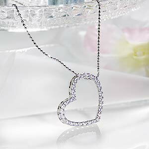Coral Pink - K18WG 0.3ct オープンハート ダイヤモンドネックレス！ファッション ジュエリー アクセサリー レディース ホワイトゴールド　ダイヤモンド　ハート オープンハート ネックレス18金 0.3ct オープンハート 送料無料 ペンダント ギフト プレゼント 品質保証書 4月誕生石 Xmas