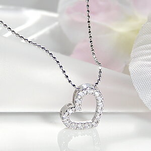 K18WG 0.16ct オープンハート ダイヤモンドネックレス ファッション ジュエリー アクセサリー レディース ネックレス ホワイトゴールド ダイヤモンド ハート オープンハート 18金 オープンハート 送料無料 ペンダント ギフト プレゼント 品質保証書 4月誕生石