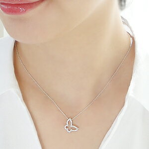 K18WG/YG/PG 蝶モチーフ ダイヤモンドネックレス【0.30ct】　ゴールド 18金 ダイヤネックレス バタフライ ネックレス ちょうちょ 蝶々 0.3ct 送料無料 ペンダント お守り ギフト プレゼント 品質保証書 4月誕生石 代引手数料無料