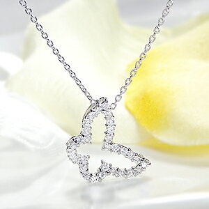 K18WG/YG/PG 蝶モチーフ ダイヤモンドネックレス【0.30ct】　ゴールド 18金 ダイヤネックレス バタフライ ネックレス ちょうちょ 蝶々 0.3ct 送料無料 ペンダント お守り ギフト プレゼント 品質保証書 4月誕生石 代引手数料無料