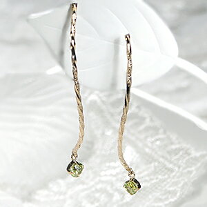 K10YGペリドットピアス！ゴール...