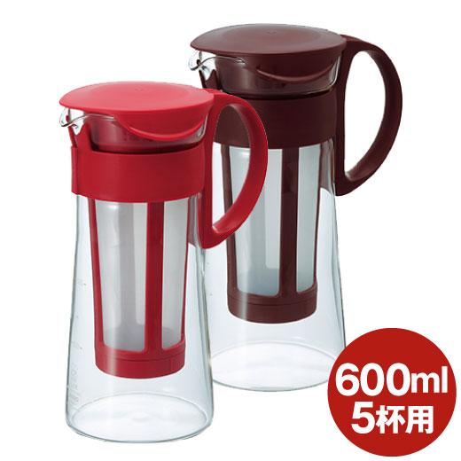 【澤井珈琲】ハリオ 水出しコーヒーポット 600mlポット（単品/HARIO/レッド/ブラウン/ミニ）※冷凍便不可