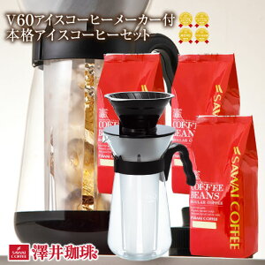 【ほぼ全品ポイント10倍!! 最大2,500円クーポン】 アイスコーヒー コーヒー 水出しコーヒー コーヒー豆 コーヒー粉 粉 お試し 豆 本格アイスコーヒーセットハリオ V60アイスコーヒーメーカー付き 福袋 ※冷凍便不可 楽天スーパーSALE