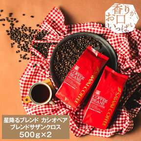 焙煎したて コーヒー豆 1kg 珈琲豆 送料無料 コーヒー 福袋 大容量 500gx2袋 中挽き/豆のまま コーヒー専門店 100杯分 飲み比べ セット 星降るブレンド カシオペア ブレンドサザンクロス 澤井珈琲