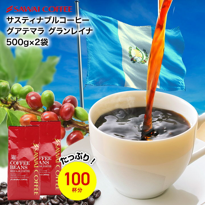 サスティナブルなコーヒー グアテマラ グランレイナ レギュラーコーヒー スペシャリティー 1kg 100杯分 ガテマラ グァテマラ