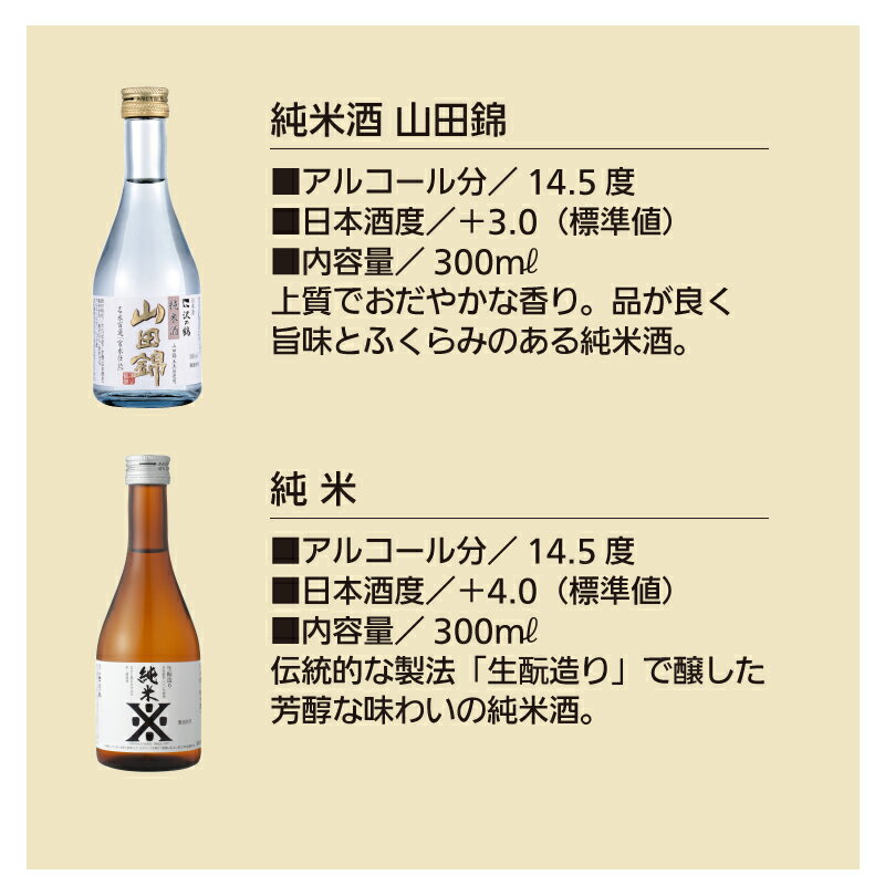 日本酒 純米酒バラエティーセット300ML×4本 180ML×2本(合計6本)セット