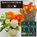 プリザーブドフラワー + スターバックス オリガミ コーヒーセット フラワーポッド (オレンジ) (即日発送) 送料無料(北海道・沖縄を除く) 【_ HAREP...
