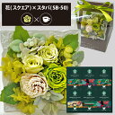 プリザーブドフラワー + スターバックス オリガミ コーヒーセット スクエア (グリーン) (即日発送) 送料無料(北海道・沖縄を除く) 【_ HAREPB_