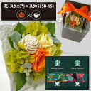 プリザーブドフラワー + スターバックス オリガミ コーヒーセット スクエア (オレンジ) 送料無料(北海道・沖縄を除く) 【_ HAREPB_