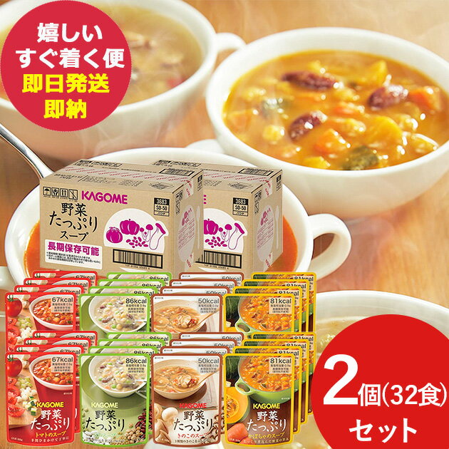 カゴメ 野菜たっぷりスープ 16食 × 2ケース (計32食) SO-50 SO50 (あす楽) (賞味期限:2029年9月23日) 送料無料(北海道・沖縄を除く)【 長期保存 非常食 備蓄 】【のし包装可】_