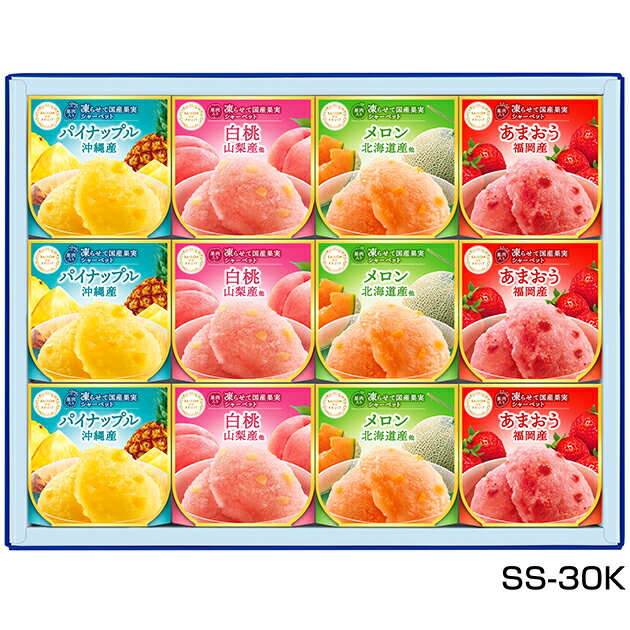 セゾン デュ フリュイ 凍らせて果肉入り 国産果実 シャーベット SS-30K 送料無料(北海道・沖縄を除く)【のし包装可】_ 24sg _