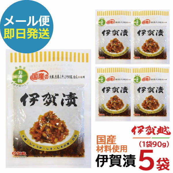 漬物 伊賀越 伊賀漬 5袋 惣菜 国産 漬け物 セット (即日発送) 送料無料 (メール便/同梱不可)【_■東海_