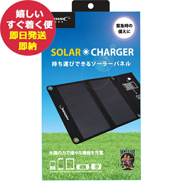 HIDISC ソーラーチャージャー 持ち運びできるソーラーパネル HD-2SOLAR21BK (あす楽) 送料無料(北海道・沖縄を除く)【のし包装可】_