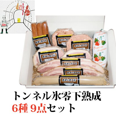 唐津くん煙工房 トンネル氷零下熟成 6種 9点セット(ロースハムテキ,燻しベーコンステーキ,リヨナーステーキトマト＆チーズ,ドイツ屋台の白い焼きソーセージ,あらびきウインナー,パプリカリヨナー) ふるさと倶楽部 ギフト のし対応可　お中元　御中元のサムネイル