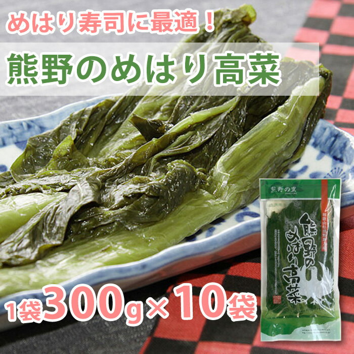 【楽天1位】熊野のめはり高菜300g×10袋 国産 熊野の里 2
