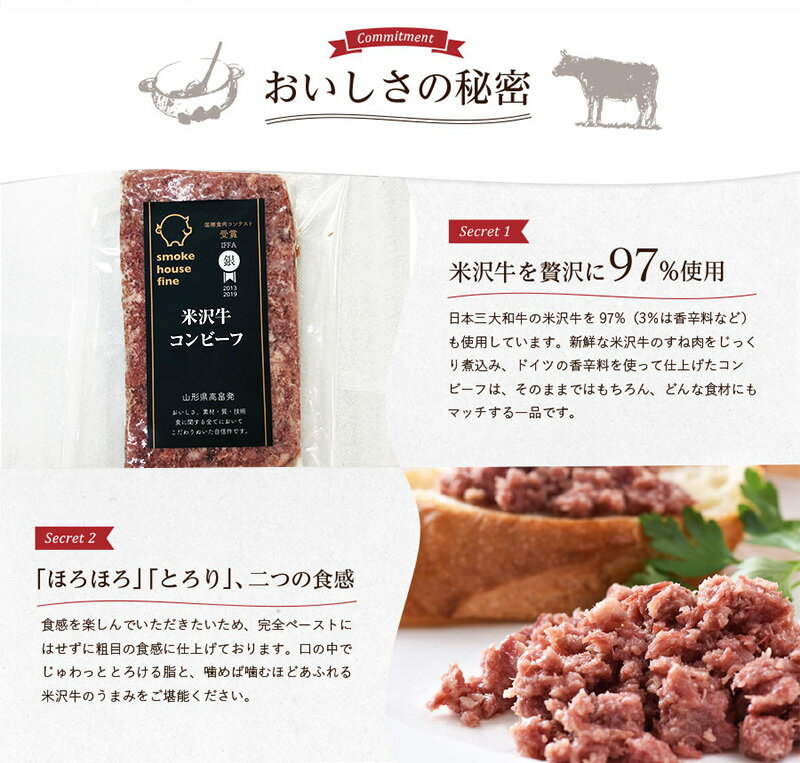 米沢牛コンビーフ 6個セット スモークハウスファイン ギフト のし対応可 - Image 3