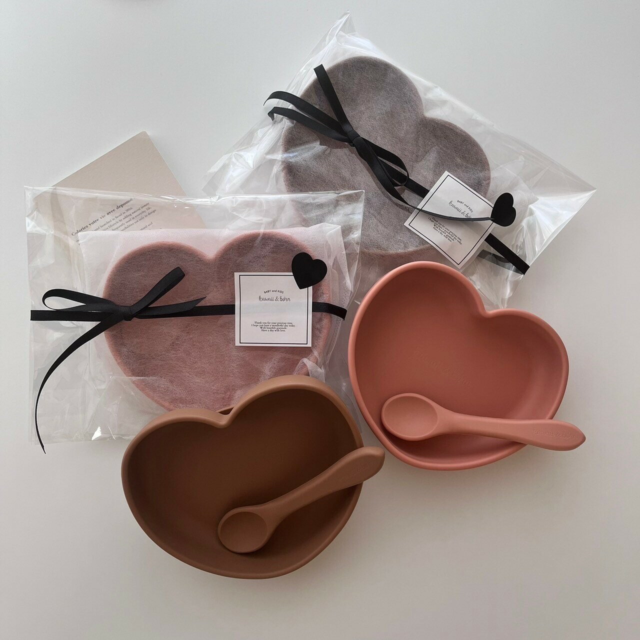 カワイイアンドボーン シリコンボウル ベビー スプーン付き 離乳食食器 スプーンセット 食洗器対応 BPA free 食器 吸盤ボウル ベビー用品 子供 幼児 ...