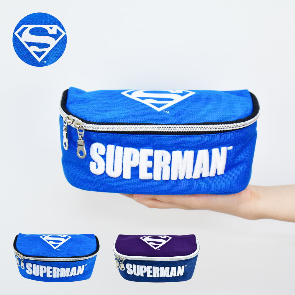 【スーパーSALE限定 半額】メール便送料無料 スーパーマン ワーナーブラザーズ ペンケース 筆箱 文具 トラベルポーチ ふでばこ ふで箱 ナイロン 大容量 大...