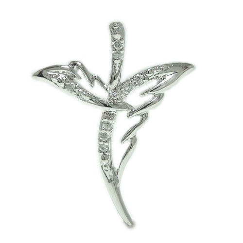 K10ホワイトゴールド イエローゴールド ピンクゴールド ラペルピン ブローチ 羽 羽根 はね フェザー 翼 クロス ダイヤラペルピン ピンバッジ ピンブローチ...