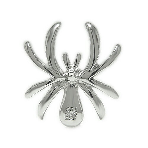 SV950シルバー ラペルピン クモ 蜘蛛 スパイダー 昆虫 虫 ダイヤモンド クモラペルピン クモブローチ ピンバッジ ピンブローチ ブローチ プラチナ プラ...