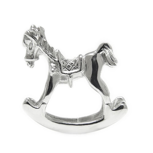 SV950シルバー ラペルピン 木馬 馬 ウマ ホース 玩具 モチーフ 地金 ピンバッジ ピンブローチ ブローチ タックピン ハットピン タイピン タイニーピン...