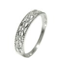 リング SVシルバー シルバーリング 指輪 地金 地金リング 透かし 透かしリング 人差し指 中指 細め 薬指 小指 ピンキー 重ね付け ミル打ち アラベスク ...