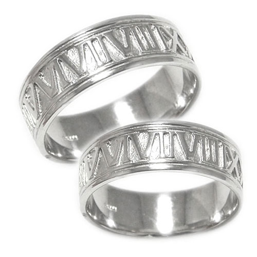 リング ペアリング SVシルバー シルバーリング 指輪 ペア 地金 地金リング NO. 数字 ローマ数字 幅広 太め 人差し指 中指 ピンキー 薬指 ボリューム...