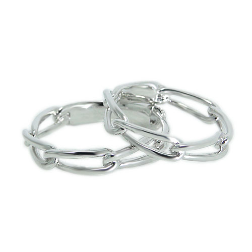 リング ペアリング SVシルバー シルバーリング 指輪 シルバーリング 地金 地金リング ペア ペアジュエリー 透かし チェーンリング 鎖 人差し指 中指 薬指...