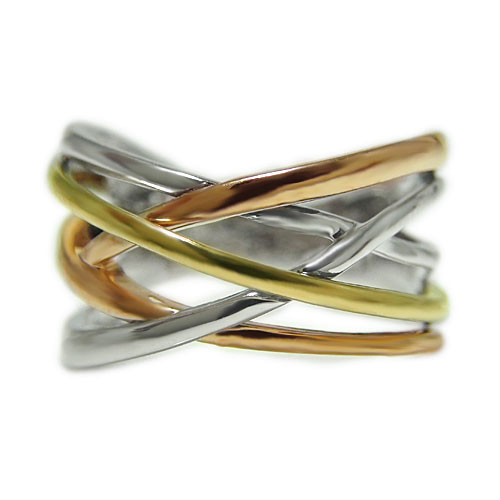 リング K18ホワイトゴールド イエローゴールド ピンクゴールド 指輪 地金 地金リング 幅広 太め 人差し..