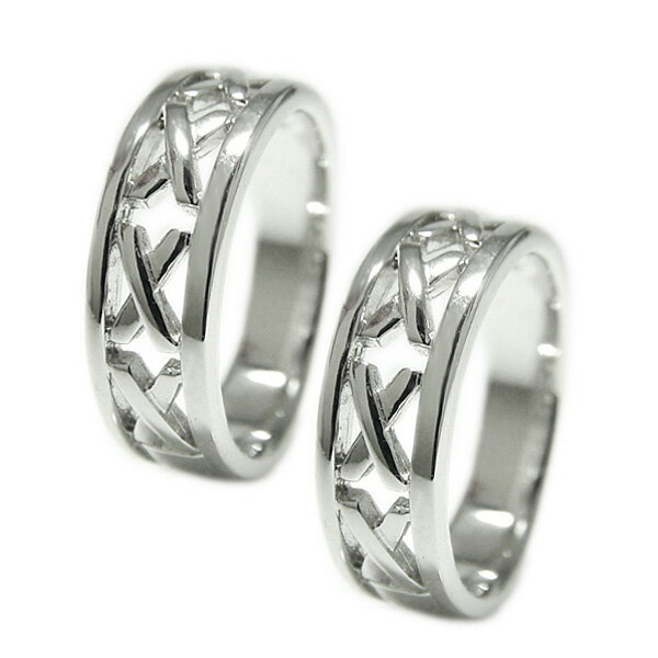 リング ペアリング K18ホワイトゴールド イエローゴールド ピンクゴールド 指輪 地金 地金リング ペア ペアジュエリー 透かし クロス 無垢 人差し指 中指...