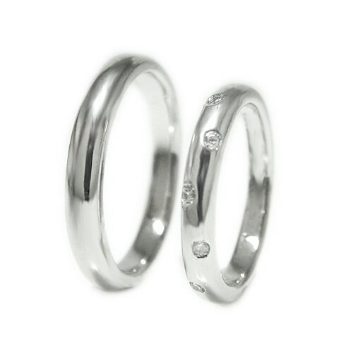 リング ペアリング K18ホワイトゴールド イエローゴールド ピンクゴールド 指輪 ダイヤリング ドッツリング 地金リング ペア ペアジュエリー 2本セット 裏...