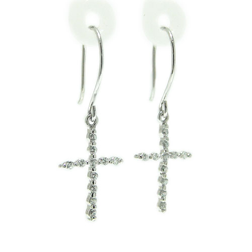 ピアス PT900プラチナ プラチナピアス フック フックピアス クロス クロスプラチナ 十字架 十字架ピアス ダイヤモンド ダイヤピアス ジプシーピアス スイ...