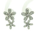 K10ホワイトゴールド イエローゴールド ピンクゴールド ピアス スタッド ダイヤモンド ダイヤピアス お花 フラワー 花束 2輪 モチーフ アンティーク キャッチ シリコン 可愛い 両耳用 10K 10金 ゴールド 金色 天然石 誕生石 普段使い プレゼント ギフト 贈り物 お勧め 記念日